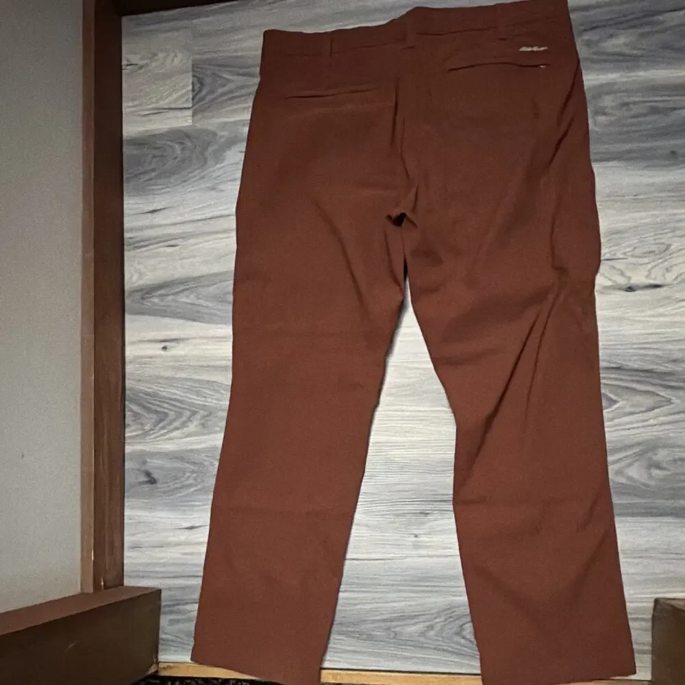 Eddie Bauer Travex Men’s Brown Twill Stretch Casual Pants Nylon Spandex 38x32